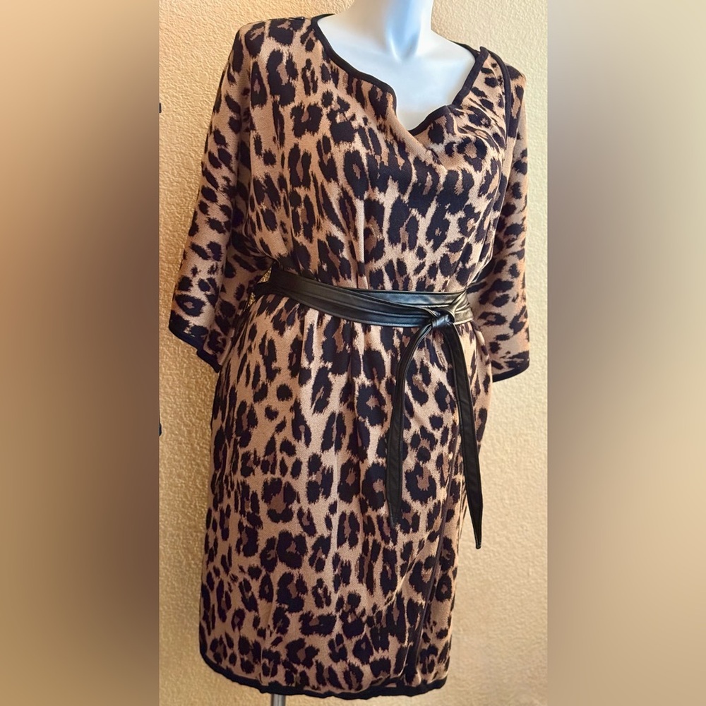 Lane Bryant Brown and Black Knit Kimono Sweater  Dress